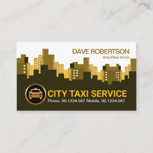 Exquisite Retro City Skyline Taxi-drivrutin Visitkort