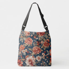 Exquisite Retro Orange Ro, Löv and Flowers Axelväska