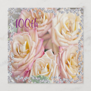 Exquisite Ro & Diamonds 100:e födelsedagen Inbjudningar