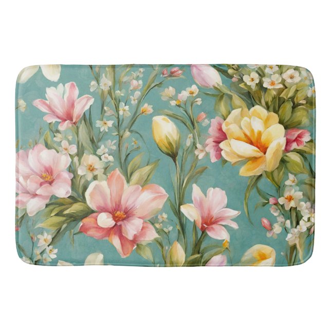 Exquisite Rosa, Gult Magnolia with White Flowers Badrumsmatta (Framsidan)