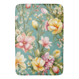 Exquisite Rosa, Gult Magnolia with White Flowers Badrumsmatta