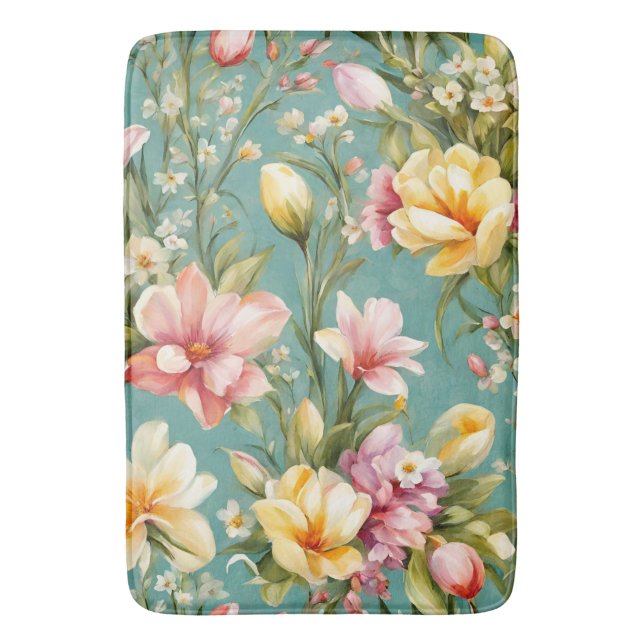 Exquisite Rosa, Gult Magnolia with White Flowers Badrumsmatta (Framsidan (Vertikal))