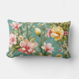 Exquisite Rosa, Gult Magnolia with White Flowers Lumbarkudde