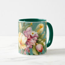 Exquisite Rosa, Gult Magnolia with White Flowers