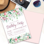 Exquisite Rosa Mauve Blommigt 60 Birthday<br><div class="desc">Elegant 60:e Födelsedagsfest inbjudan-mallen innehåller två arrangemang för blommor som odlas i rosa. All text är redigerbar. Det här objektet är en del av Exquisite Rosa Mauve Blommigt Collection. Den innehåller mallar som du kan använda för att skapa ett unikt inbjudningspaket och party-artiklar.</div>
