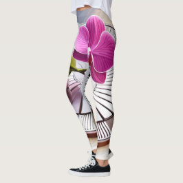 Exquisite Rosa Orchid Rests on Silver Plate Leggings
