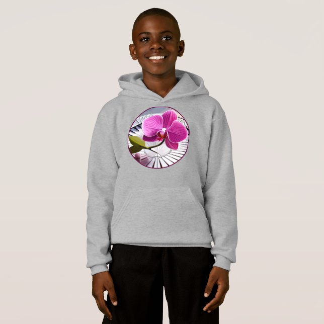 Exquisite Rosa Orchid Rests on Silver Plate T Shirt (Hel framsida)
