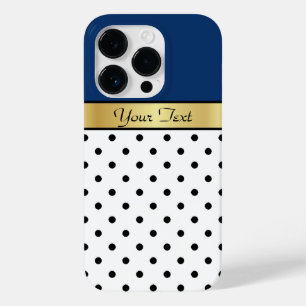 Exquisite Sodalite Blue White and Black Polka dots