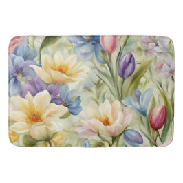 Exquisite Sophisticated Vår blommor. Färgning Badrumsmatta