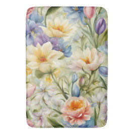 Exquisite Sophisticated Vår blommor. Färgning Badrumsmatta