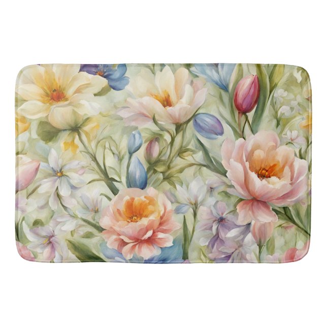 Exquisite Sophisticated Vår blommor. Färgning Badrumsmatta (Framsidan)