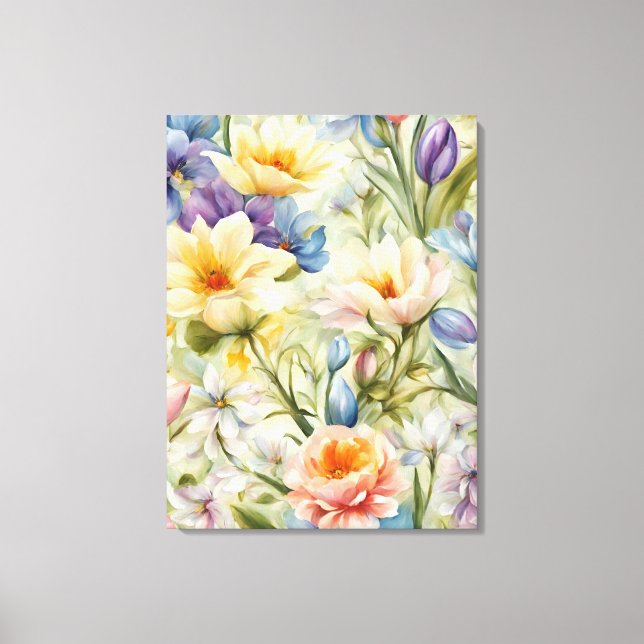 Exquisite Sophisticated Vår blommor. Färgning Canvastryck (Framsida)