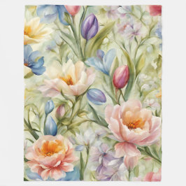 Exquisite Sophisticated Vår blommor. Färgning Fleecefilt