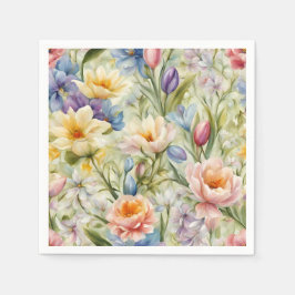 Exquisite Sophisticated Vår blommor. Färgning Pappersservett