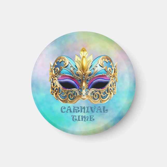 Exquisite Venectian Mask on a Färgad Background Magnet (Framsidan)