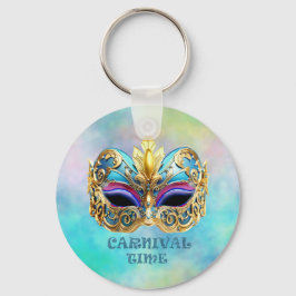 Exquisite Venectian Mask on a Färgad Background Nyckelring