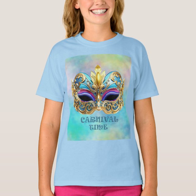 Exquisite Venectian Mask on a Färgad Background T Shirt (Framsida)