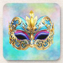Exquisite Venectian Mask on a Färgad Background
