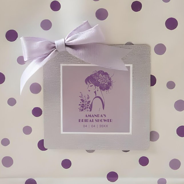 Exquisite Vintage Retro Bride 20s Silhouette  Stämpel (Exquisite Vintage Retro Bride Silhouette Rubber Stamps for Bridal Shower.)