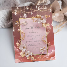 Exquisite Whimsided Clouds and Stars Save Date Inbjudningar