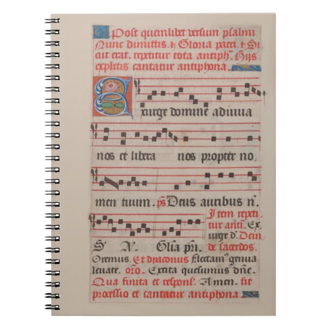 Exsurge Domine Antiphon Medieval Music Manuscript Anteckningsbok (Framsidan)