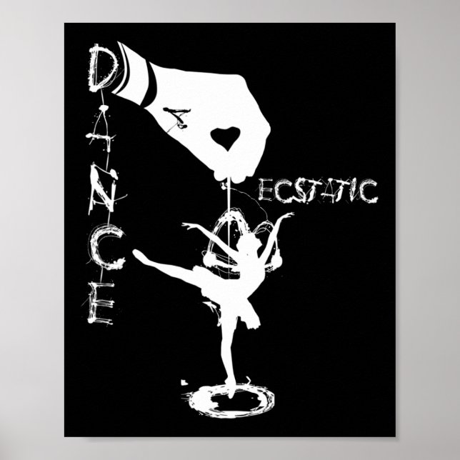 Extatisk Dans Llerina Dansare I En Tutu Frisyr  Poster (Framsidan)