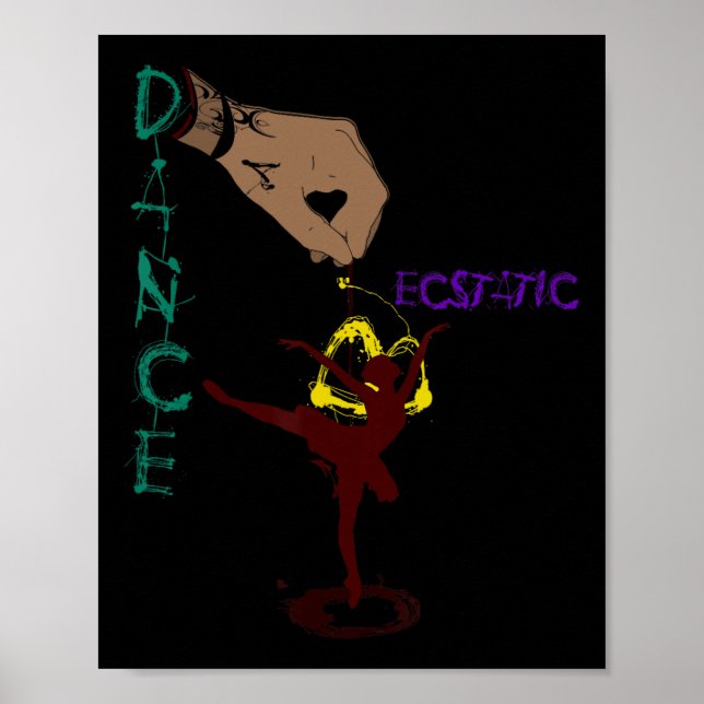Extatisk Dans Llerina Dansare I En Tutu Frisyr  Poster (Framsidan)
