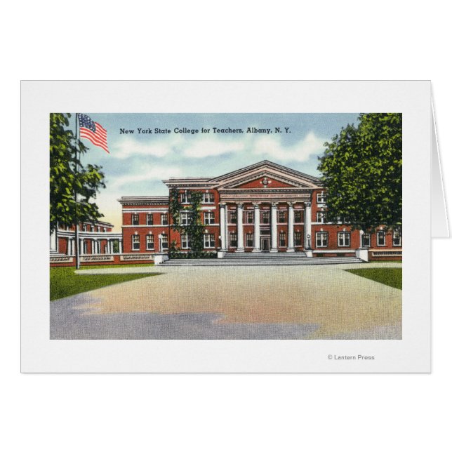 Exteriell syn på den nationella högskolan för lära hälsningskort (Framsidan Horizontal)