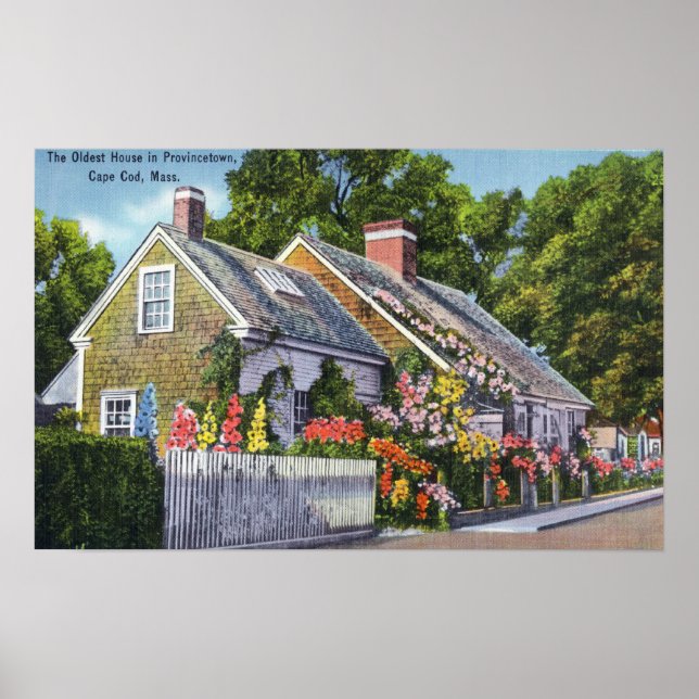 Exteriell syn på det äldsta huset i staden poster (Framsidan)