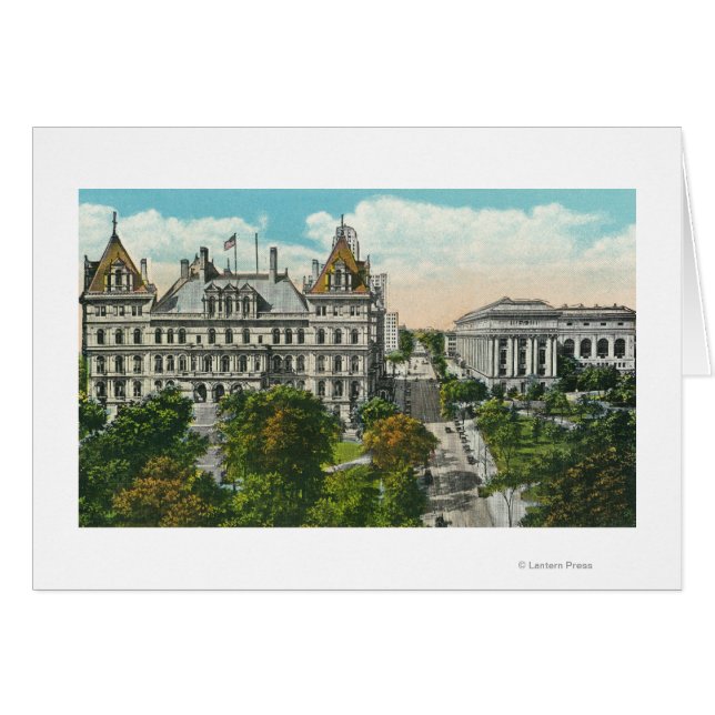 Exteriell syn på Huvudstad och utbildning i delsta Hälsningskort (Framsidan Horizontal)