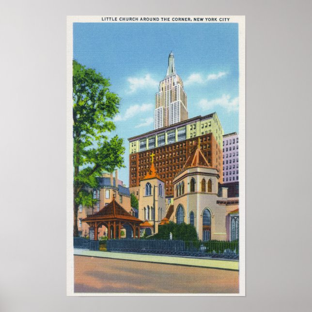 Exteriell syn på lilla kyrkan runt poster (Framsidan)