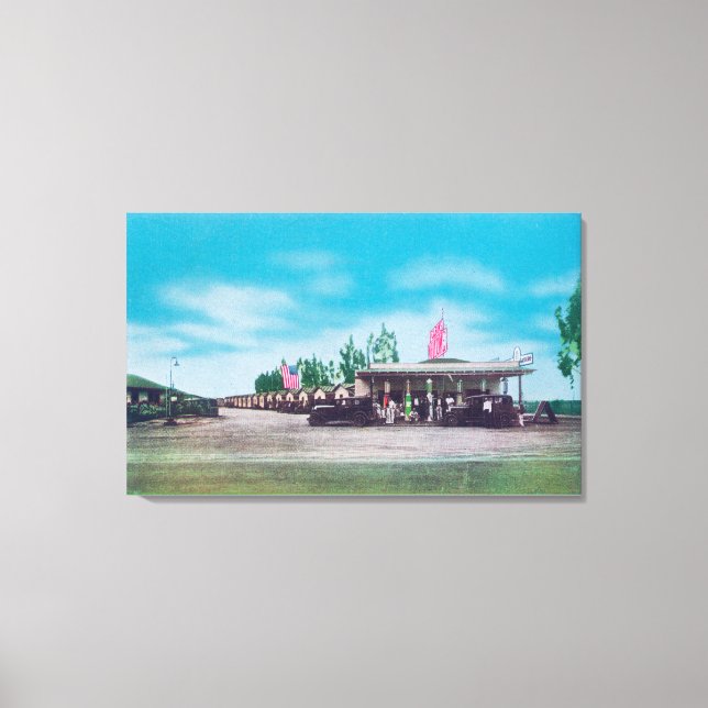 Exteriell syn på Turistmotordomstolen Canvastryck (Framsida)