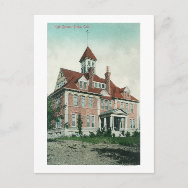 Exteriell visning av High SchoolYreka, CA Vykort (Framsida)