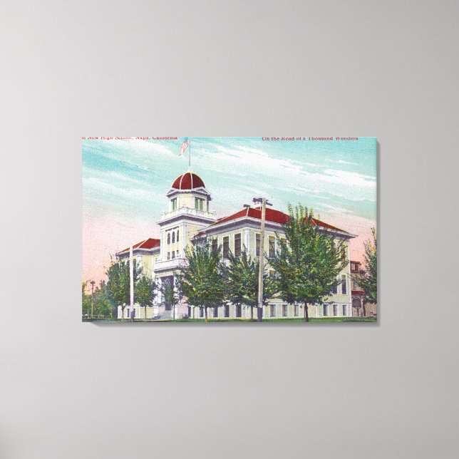 Exteriell visning av New High SchoolNapa, CA Canvastryck (Framsida)