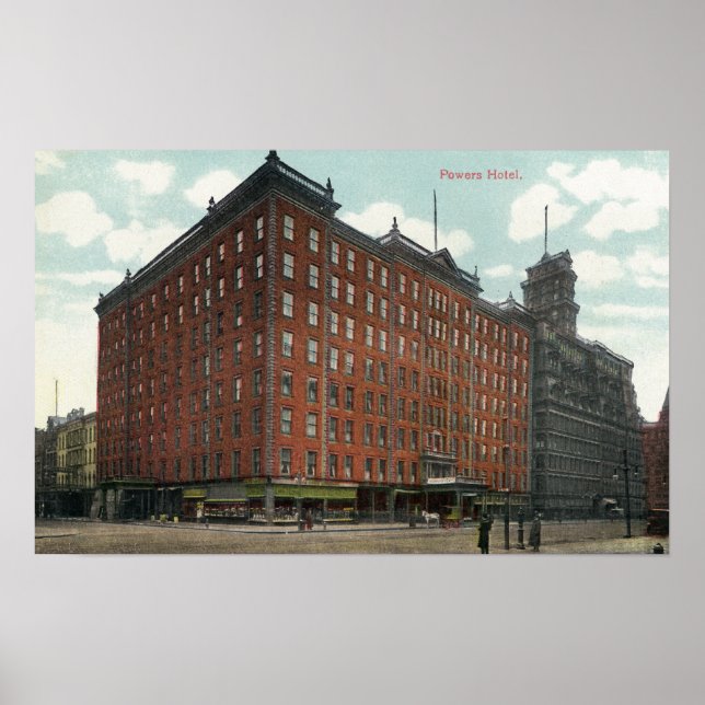 Exteriell vy av Powers Hotel Poster (Framsidan)