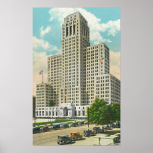 Exteriell vy för NY State Office Bldg Poster