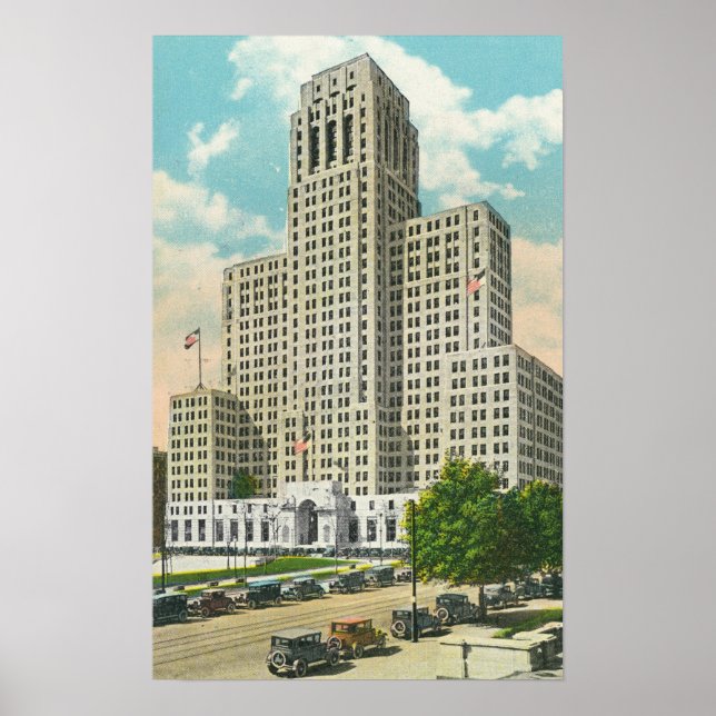 Exteriell vy för NY State Office Bldg Poster (Framsidan)