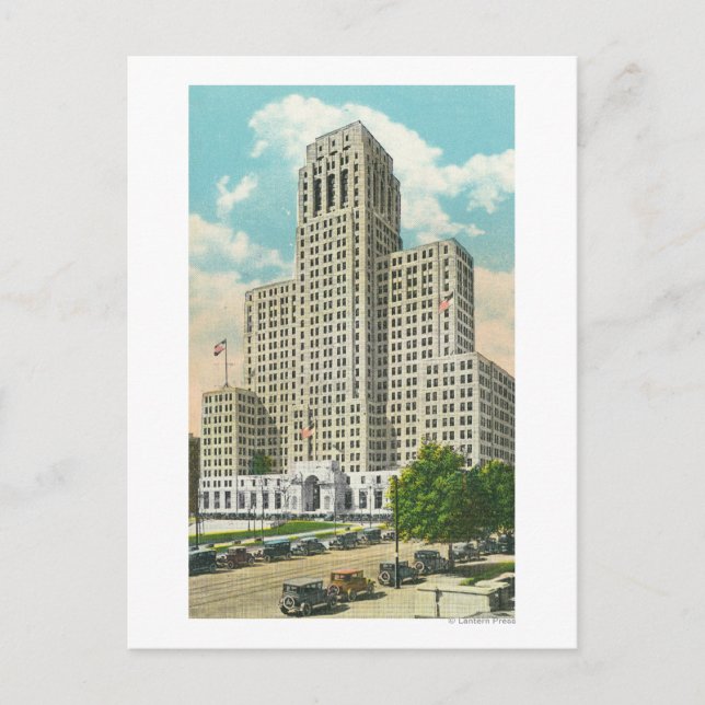 Exteriell vy för NY State Office Bldg Vykort (Framsida)