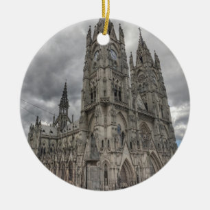 Exteriör av basilikan i Quito, Ecuador Julgransprydnad Keramik