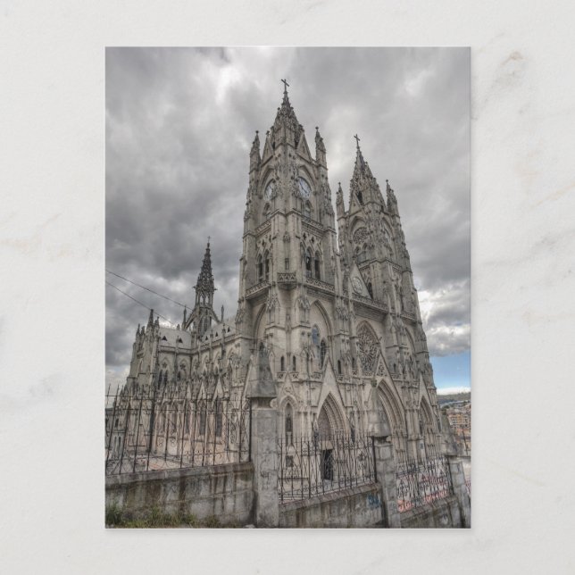Exteriör av basilikan i Quito, Ecuador Vykort (Framsida)