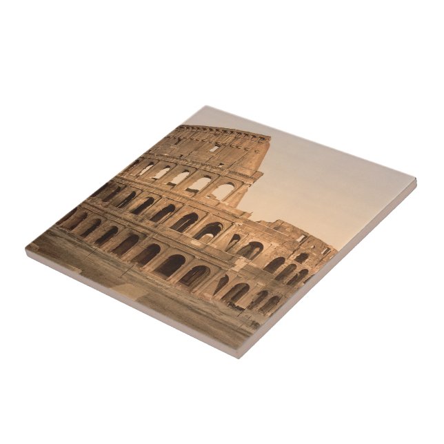 Exteriör av Colosseum, Rom, Italien Kakelplatta (Sidan)
