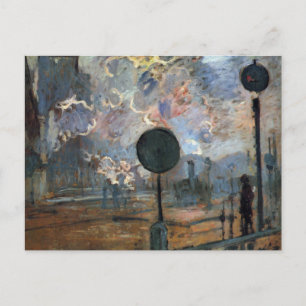 Exteriör av Gare Saint-Lazare av Claude Monet Vykort