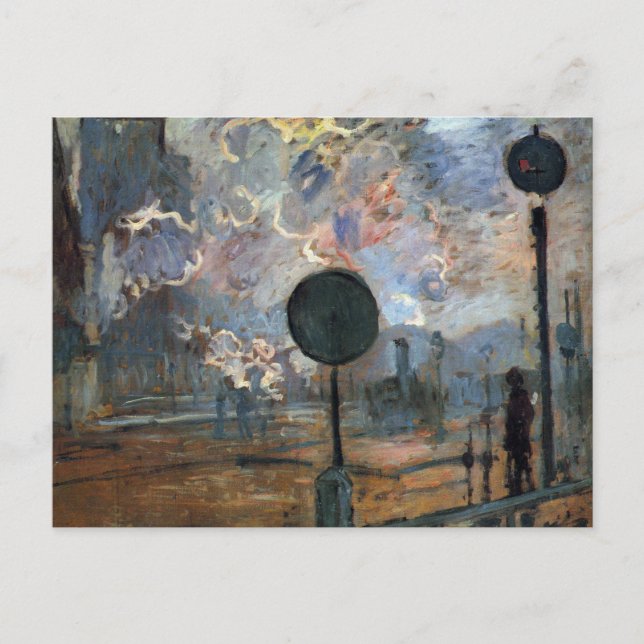 Exteriör av Gare Saint-Lazare av Claude Monet Vykort (Framsida)