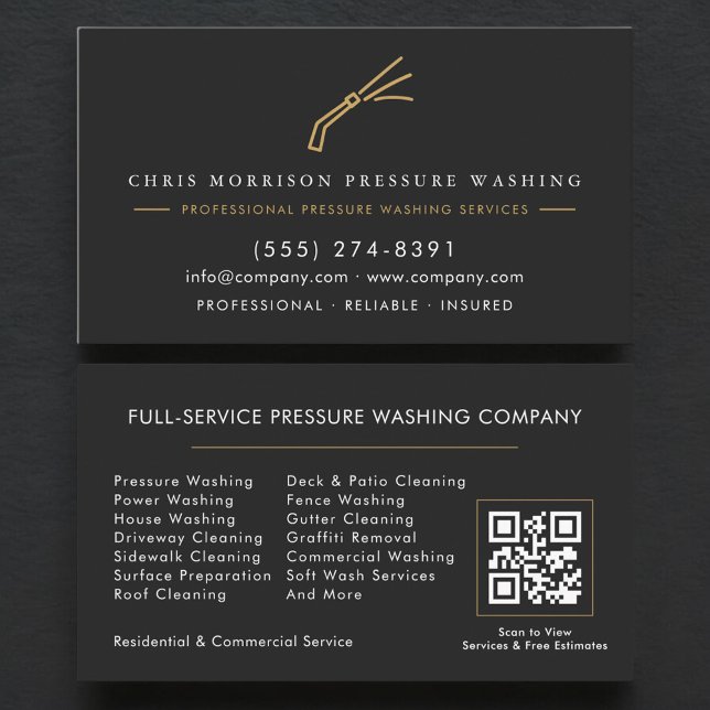 Exterior Cleaning Power Washing QR Code Visitkort (Skapare uppladdad)