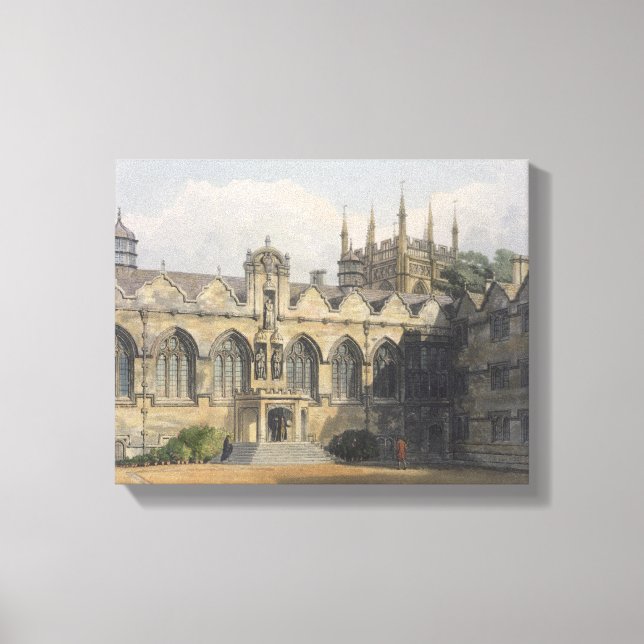 Exterior of Oriel College, illustration från " Canvastryck (Framsida)