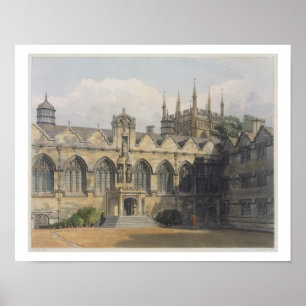 Exterior of Oriel College, illustration från " Poster