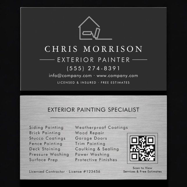 Exterior Painting QR Code Professional Visitkort (Skapare uppladdad)