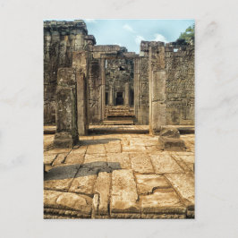 Exterior Stone Doorway, Bayon Temple Ruins, Angkor Vykort
