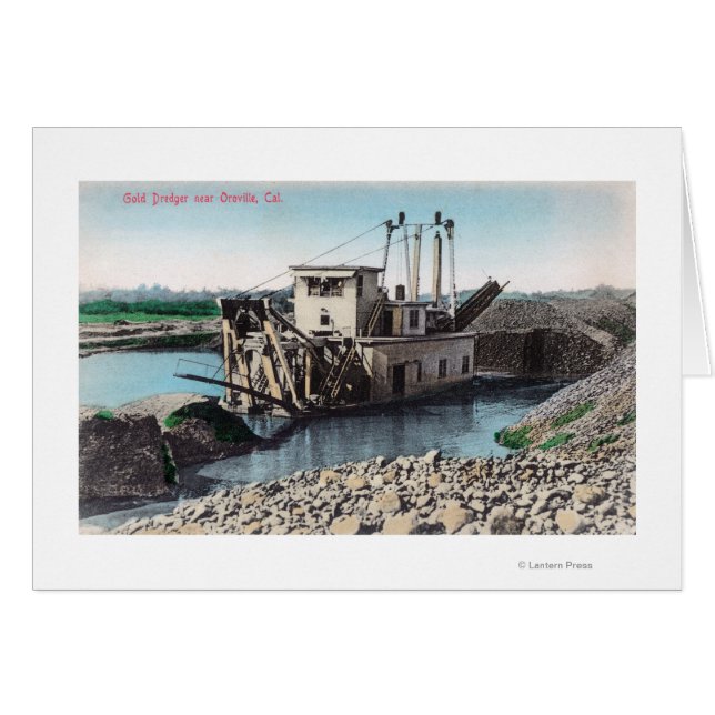 Exterior View of a Guld DredgerOroville, CA Hälsningskort (Framsidan Horizontal)