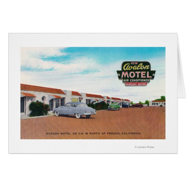 Exterior View of Avalon MotelFresno, CA Hälsningskort (Framsidan Horizontal)